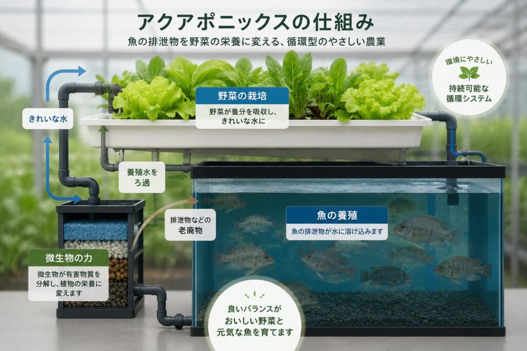 アクアポニックスによる循環型農業システム
